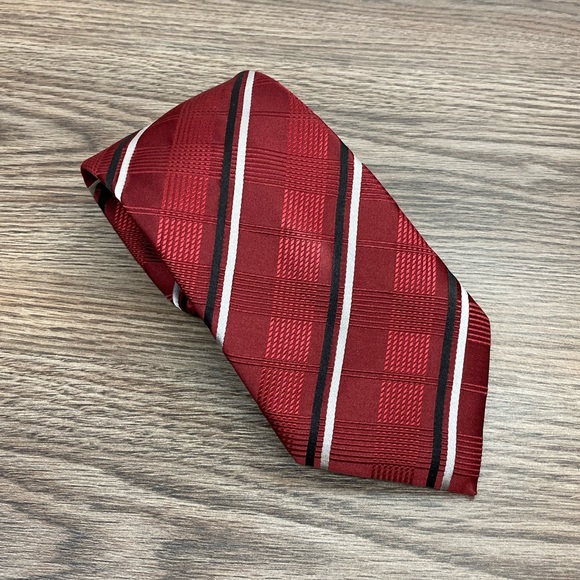 Donald Trump Other - Donald Trump NEW Red w/ Black & White Stripe Tie